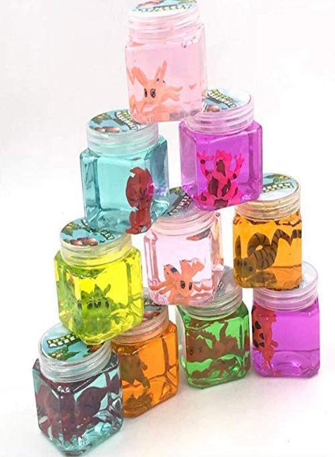 ManaBee Slime Kit (Pack of 2) Non-Toxic Clear Soft Magic Clay Putty Mud Stress Relief Jelly Toy for Kids and Adult Colorful Slime with Toy and Animals - Image 1